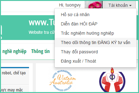 Website Hướng nghiệp Việt bổ sung các chức năng tương tác: chức năng đăng ký hỗ trợ, thành viên, và tìm kiếm